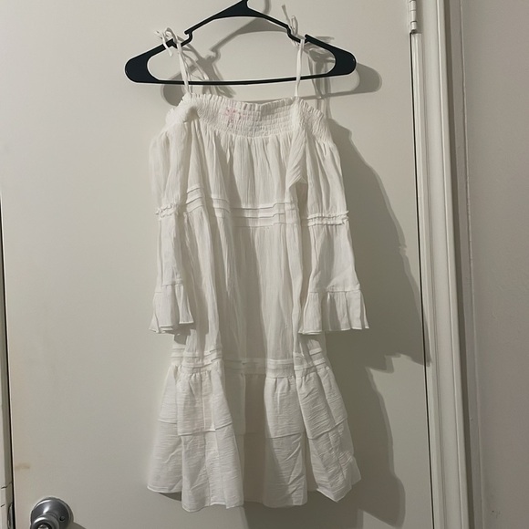 Romeo & Juliet Couture Beach Off-Shoulder Cream Cover Up Dress Size M - Picture 4 of 8